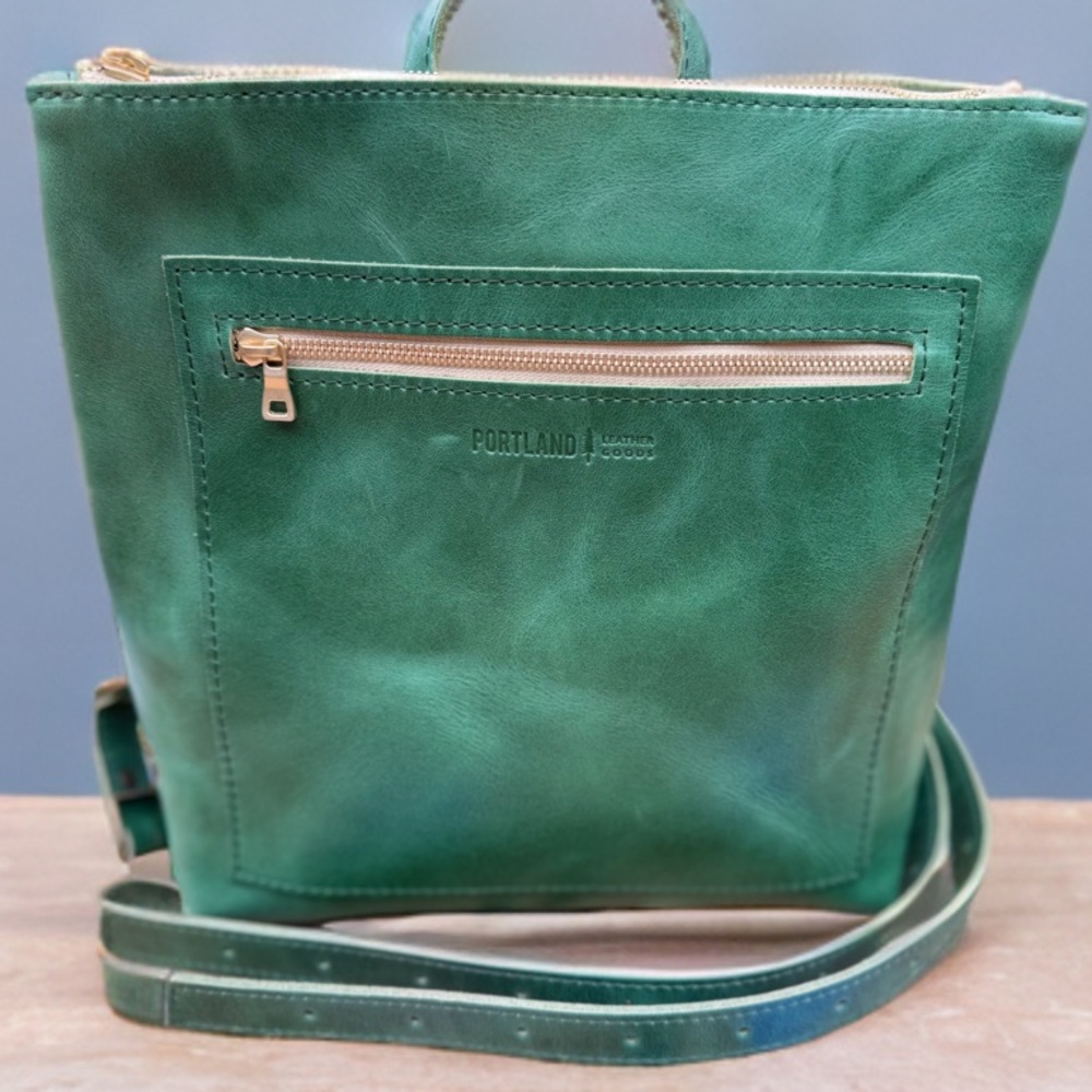 Portland Leather Goods cowboy mint tote backpack